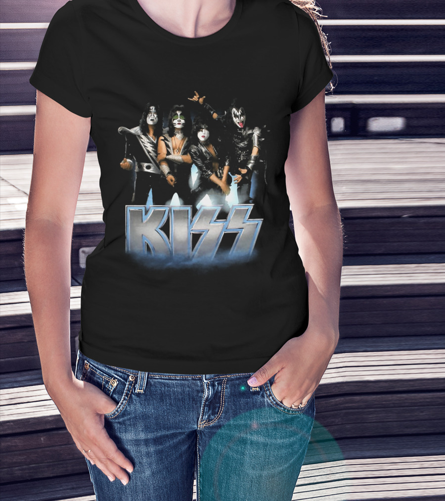 KISS Band Iconic Rock Group Members Face Paint And Costumes T-Shirt
