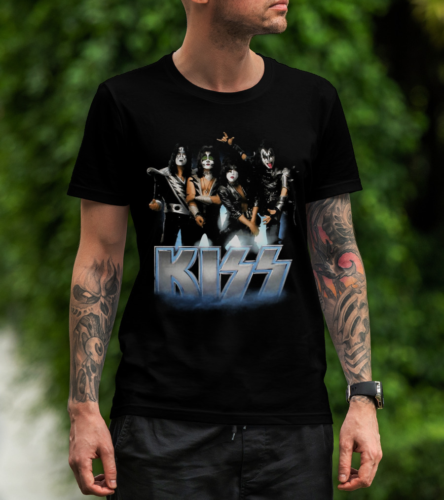 KISS Band Iconic Rock Group Members Face Paint And Costumes T-Shirt