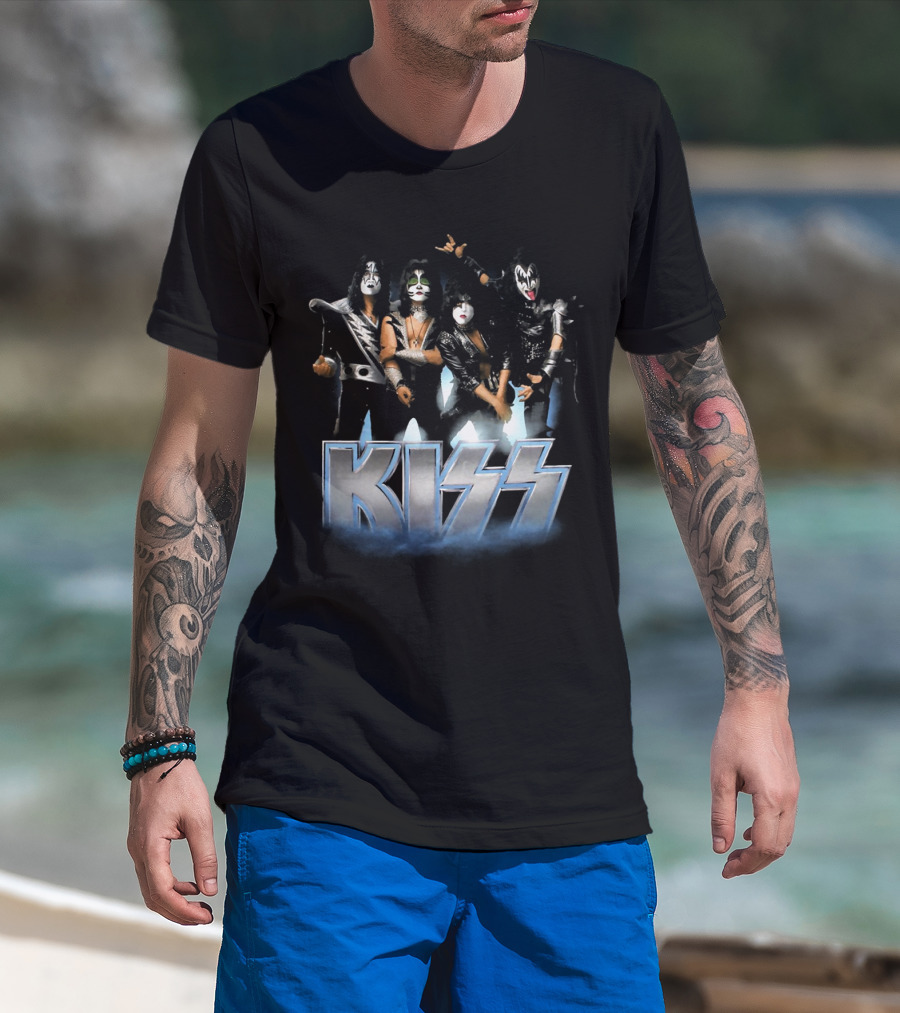 KISS Band Iconic Rock Group Members Face Paint And Costumes T-Shirt
