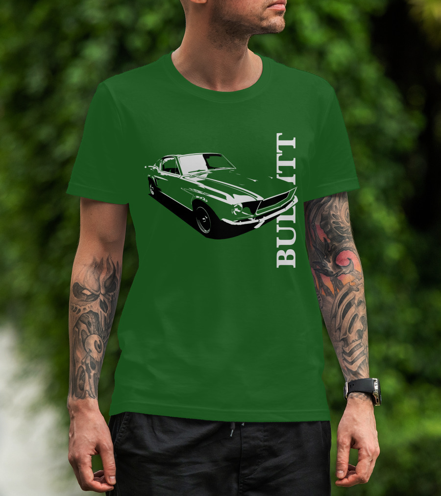 Bullitt Classic Car Green Mustang T-Shirt