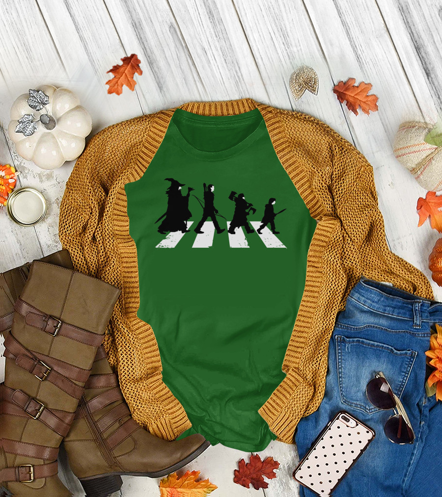 The Lord of the Rings Characters Abbey Road Crossover T-Shirt