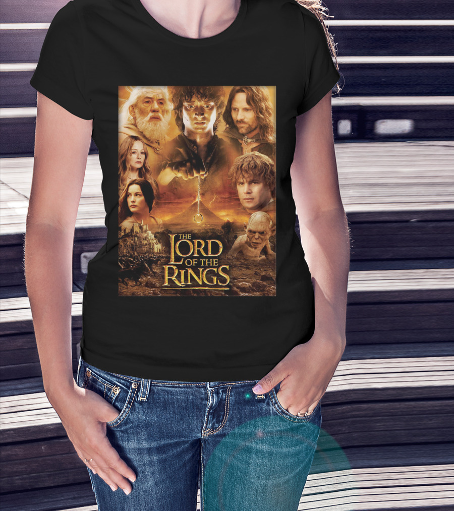 The Lord Of The Rings Gandalf Frodo Aragorn Sam Gollum Movie T-Shirt