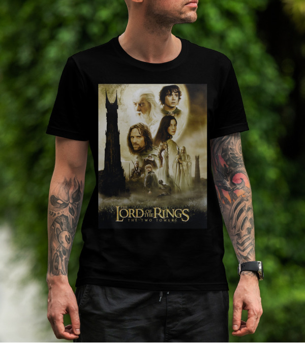 The Lord Of The Rings The Two Towers Movie Characters And Towers T-Shirt