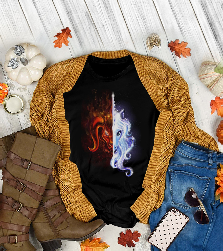 The Last Unicorn Duality of Fire and Ice T-Shirt