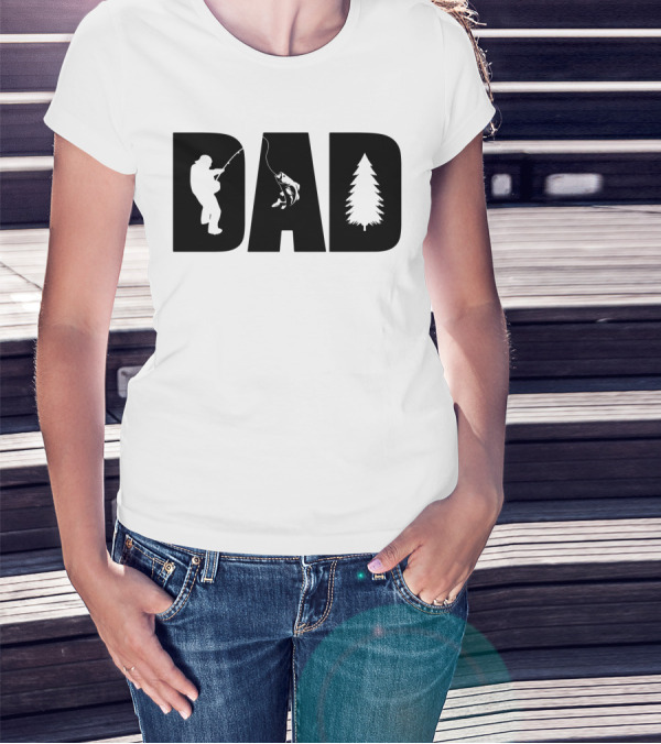 Dad Fishing Nature Tree T-Shirt