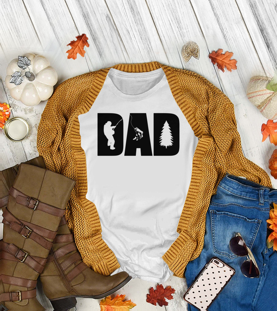 Dad Fishing Nature Tree T-Shirt