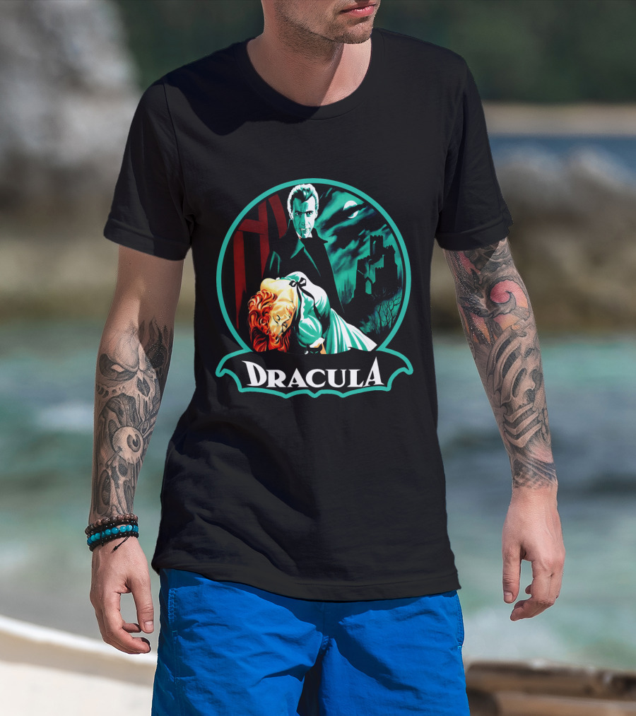 Dracula Bela Lugosi Vintage Horror Gothic Castle Dark Moonlit Night T-Shirt