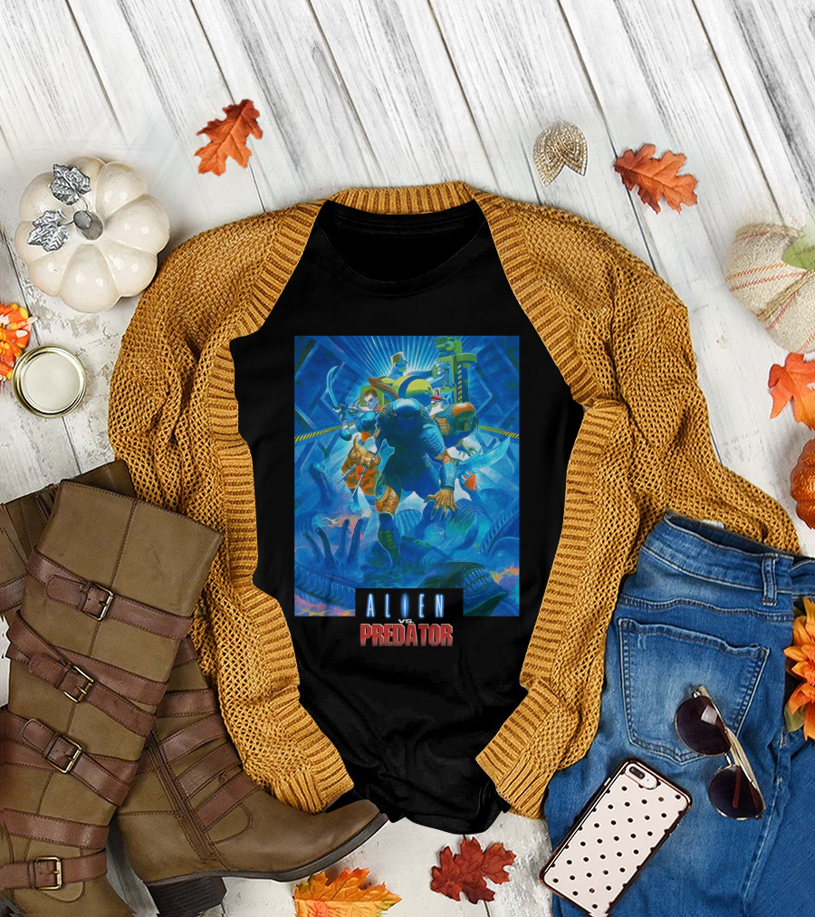 ALIEN VS. PREDATOR RETRO VIDEO GAME COVER T-Shirt