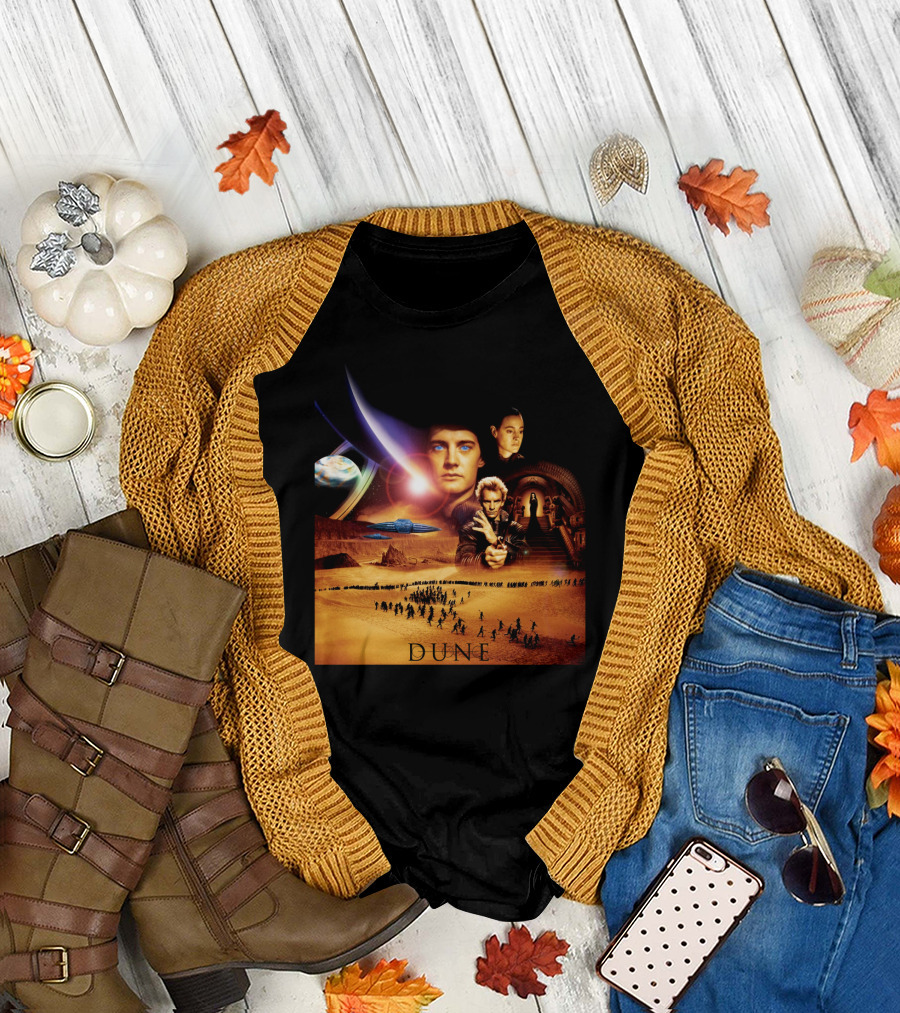 Dune Movie Characters and Desert Planet Collage T-Shirt