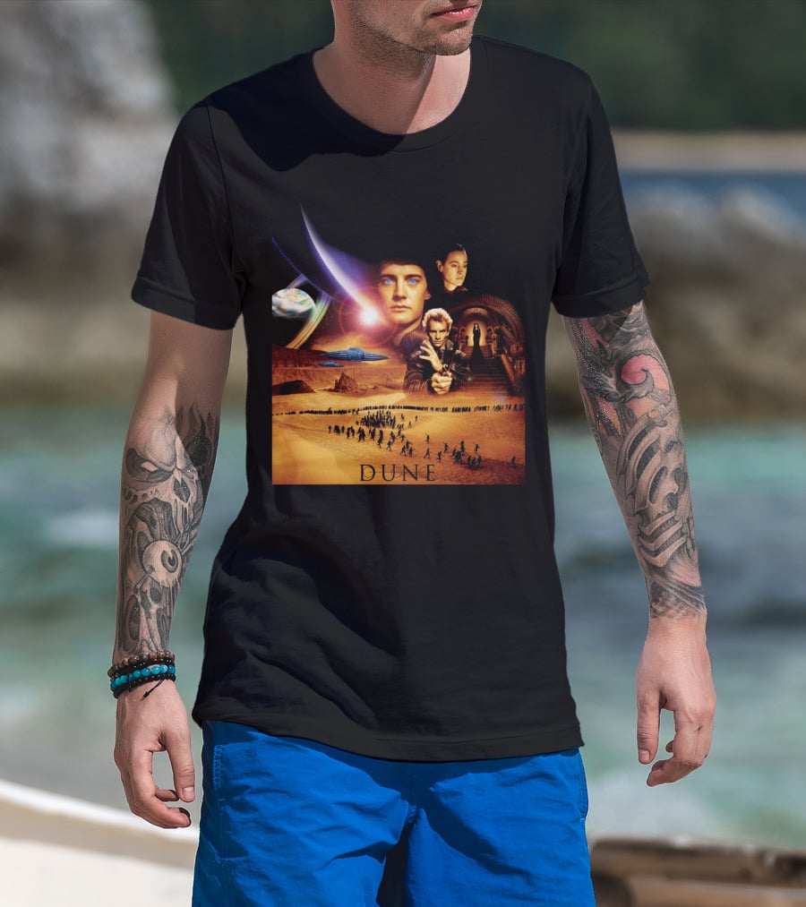 Dune Movie Characters And Desert Planet Collage T-Shirt