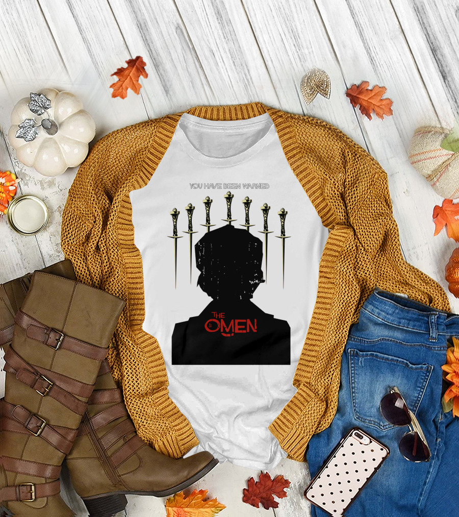 You Have Been Warned The Omen 1976 Silhouette and Daggers T-Shirt
