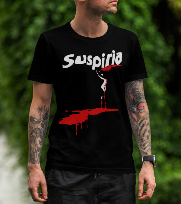 Suspiria 1977 Horror Film Logo With Red Blood And Dancing T-Shirt