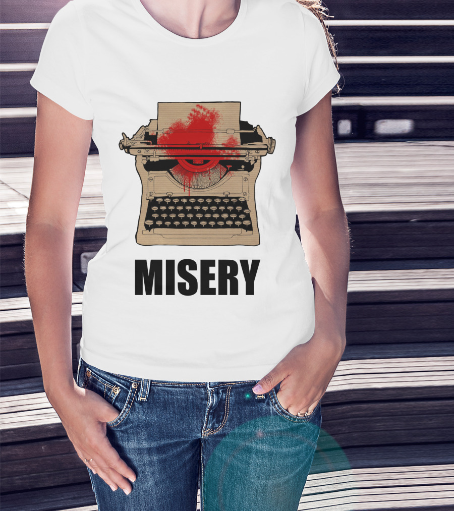 Misery Typewriter With Blood Splatter T-Shirt