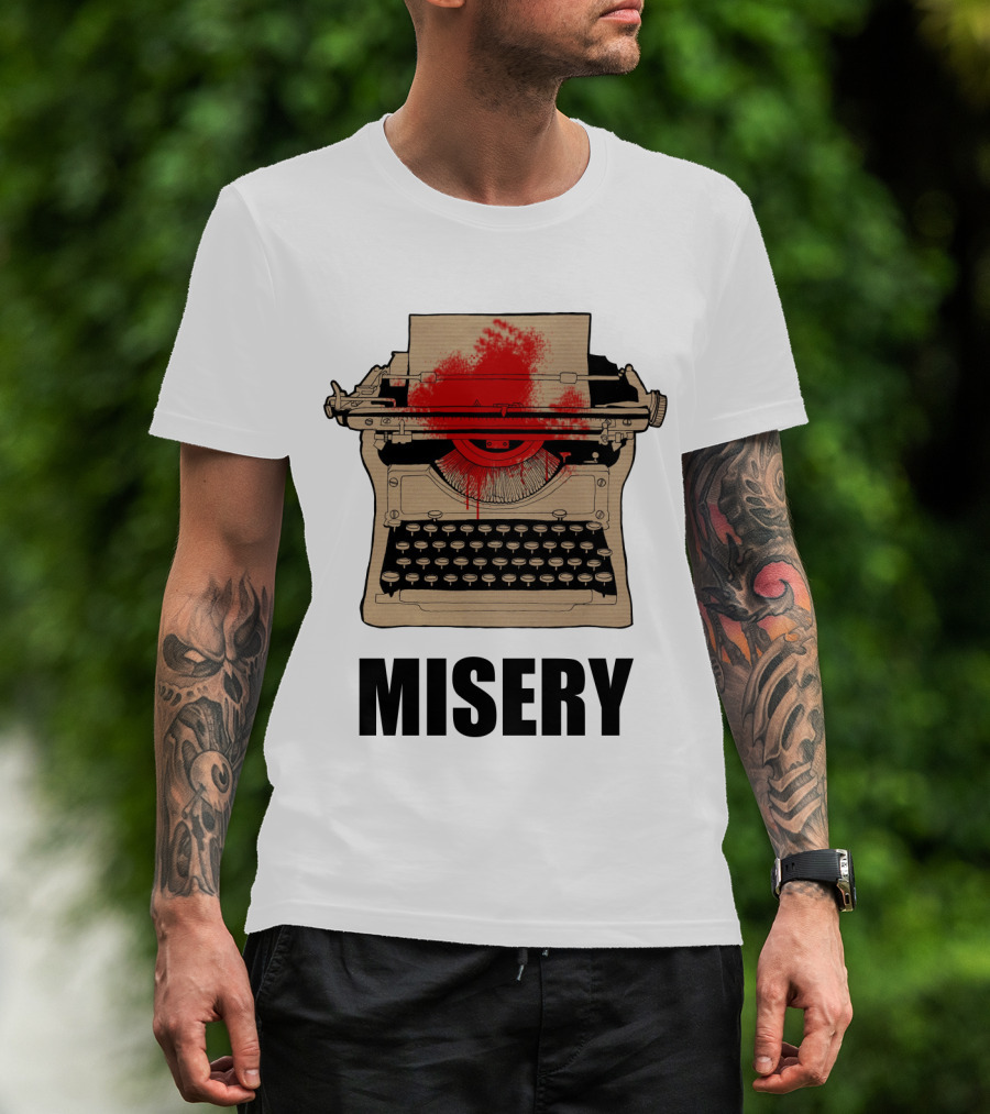 Misery Typewriter With Blood Splatter T-Shirt