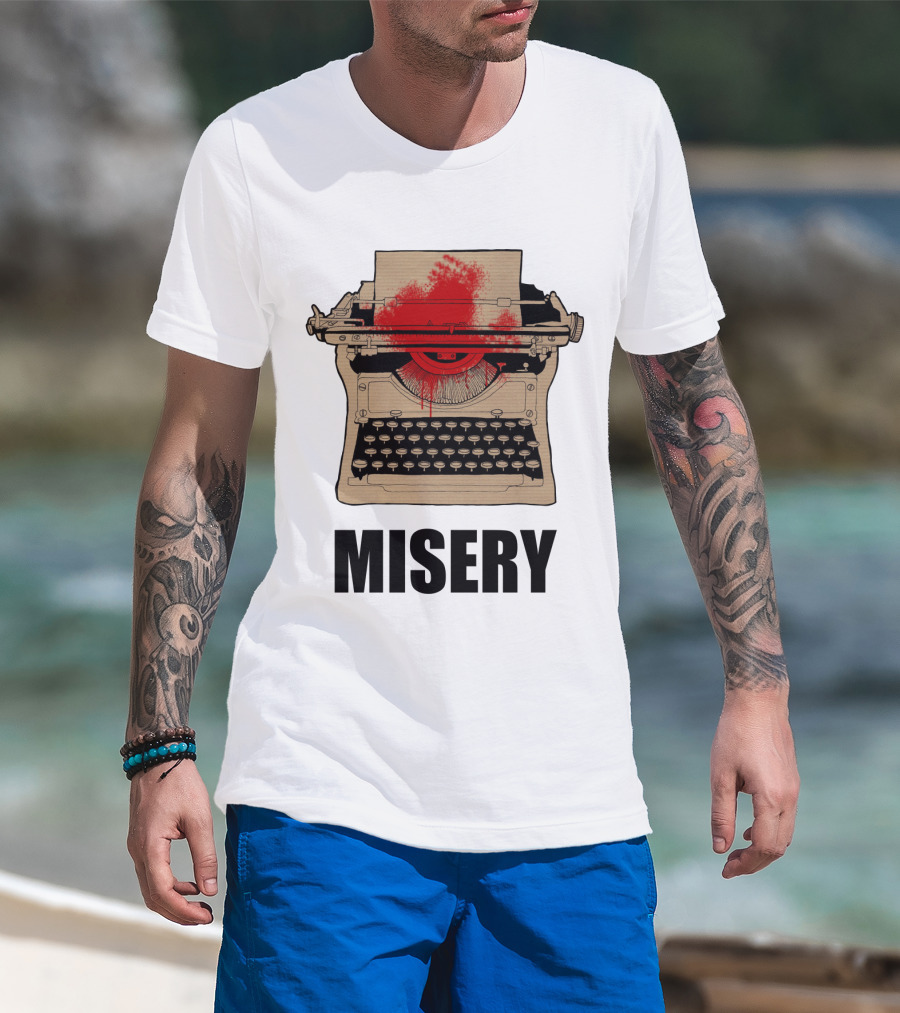 Misery Typewriter With Blood Splatter T-Shirt