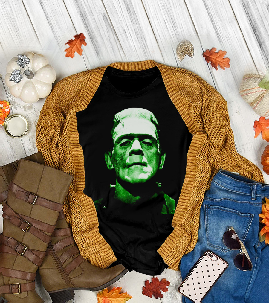 Frankenstein Monster Green Face T-Shirt