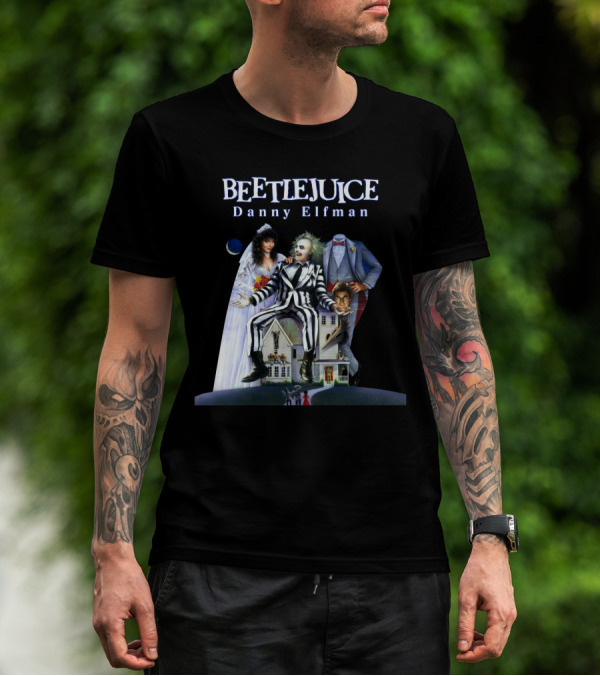 Beetlejuice Danny Elfman Striped Suit House Wedding Scene T-Shirt