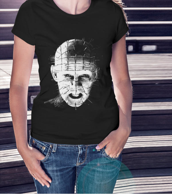 Hellraiser Pinhead Horror Icon Grayscale T-Shirt