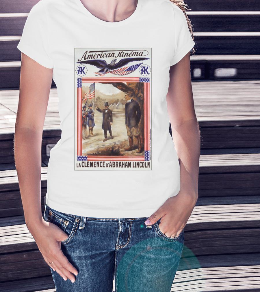 American Kinéma La Clemence D'Abraham Lincoln Eagle Flag T-Shirt