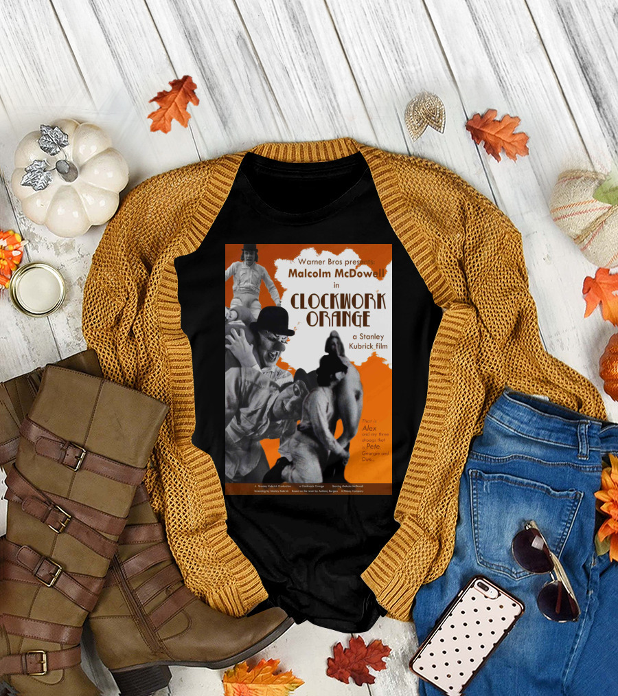 Warner Bros Presents Malcolm McDowell in A Clockwork Orange a Stanley Kubrick Film T-Shirt