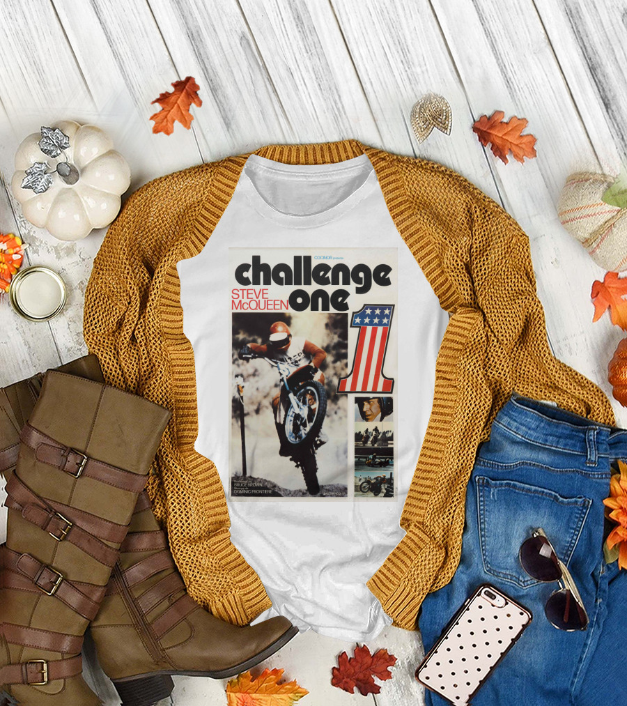 ON ANY SUNDAY Challenge One Steve McQueen Number One Racing Motocross America T-Shirt