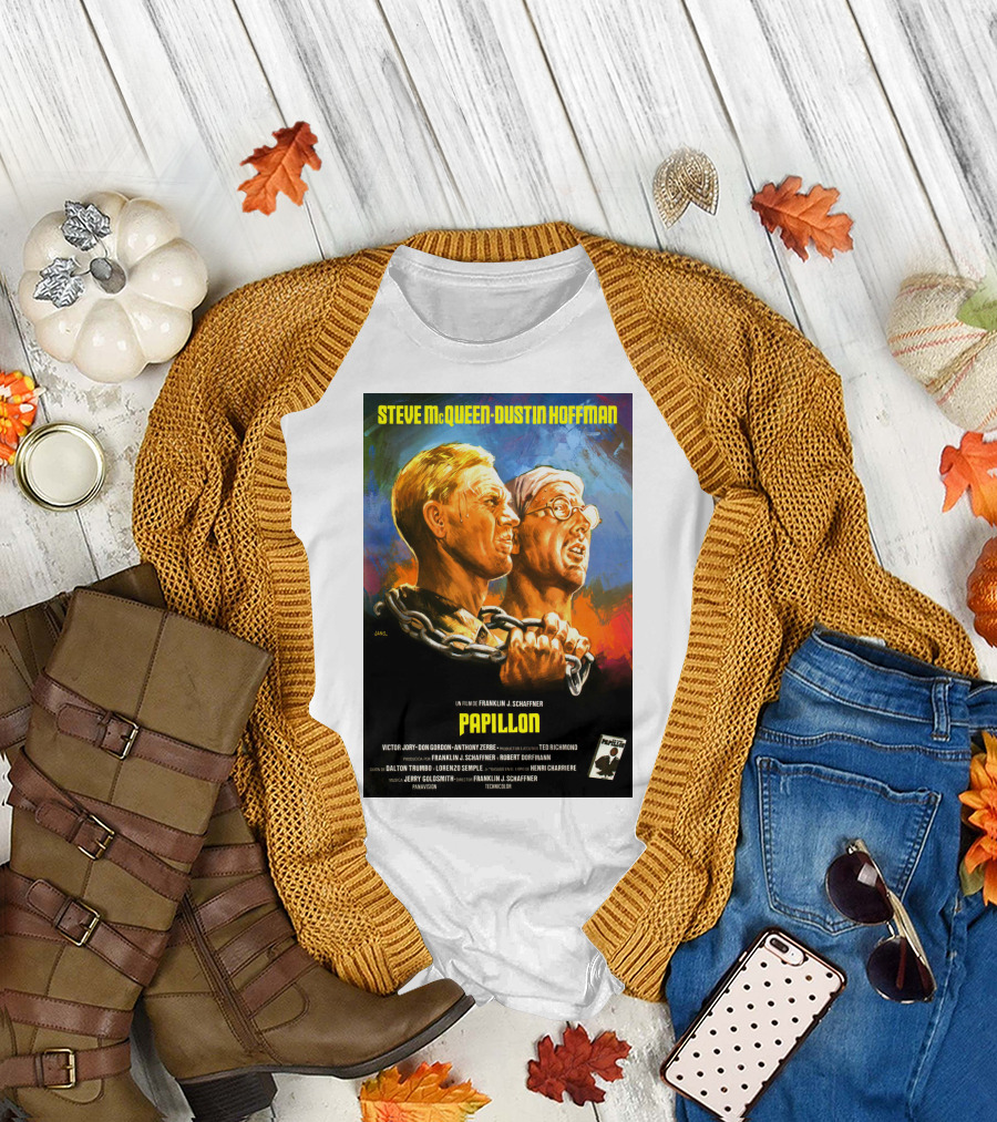 Steve McQueen Dustin Hoffman Papillon Movie T-Shirt