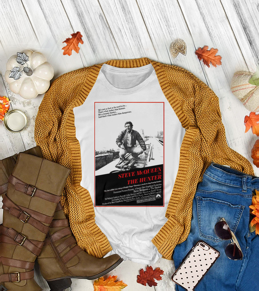Steve McQueen as The Hunter Movie Poster 1980 T-Shirt