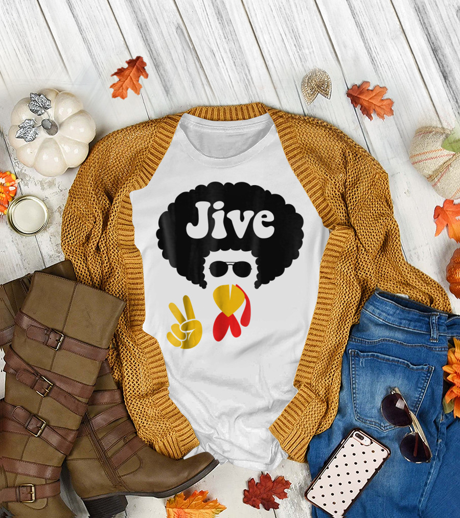 Jive Afro Turkey Peace Sign Cool Sunglasses T-Shirt