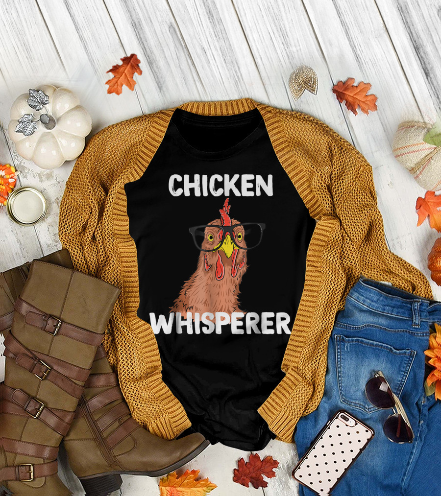 Chicken Whisperer Funny Chicken with Glasses T-Shirt