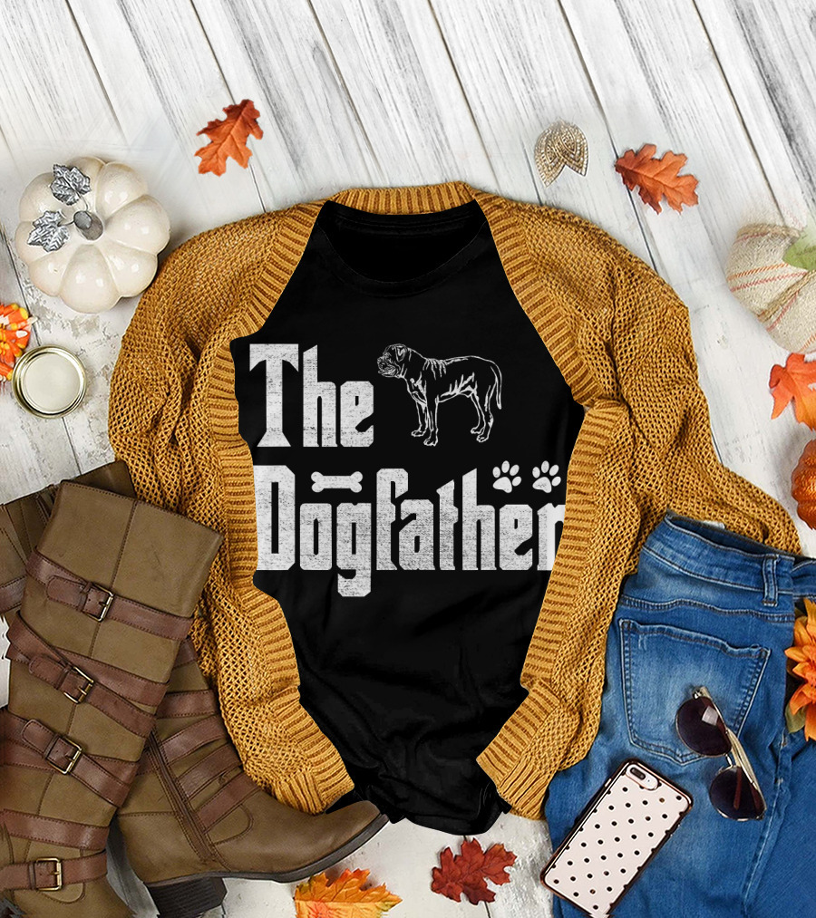 Funny Boerboel The Dogfather Boerboel Dog Paw Prints T-Shirt