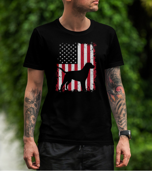 Labrador 4th Of July Patriotic American U Flag T-Shirt