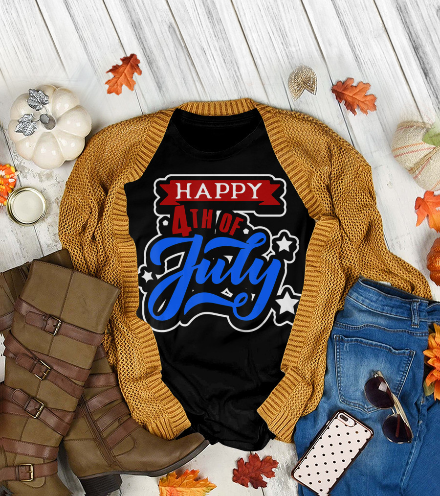 Happy 4th of July Red White and Blue USA T-Shirt