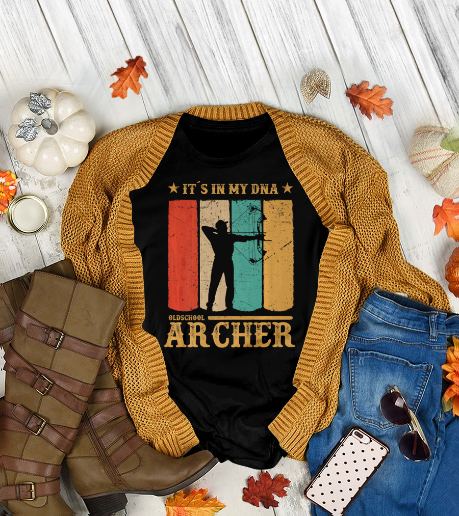 It's In My DNA Oldschool Archer Retro Vintage Archery 1970s T-Shirt