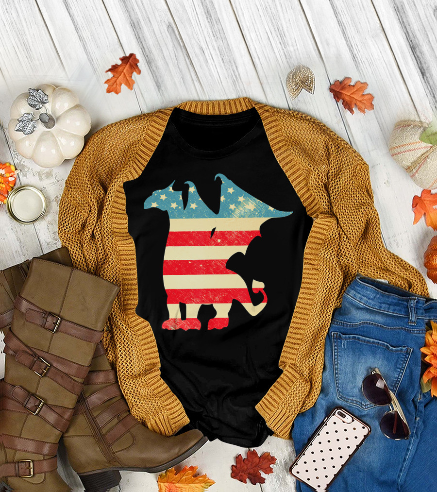 American Flag Dragon Vintage Stars and Stripes 4th of July T-Shirt