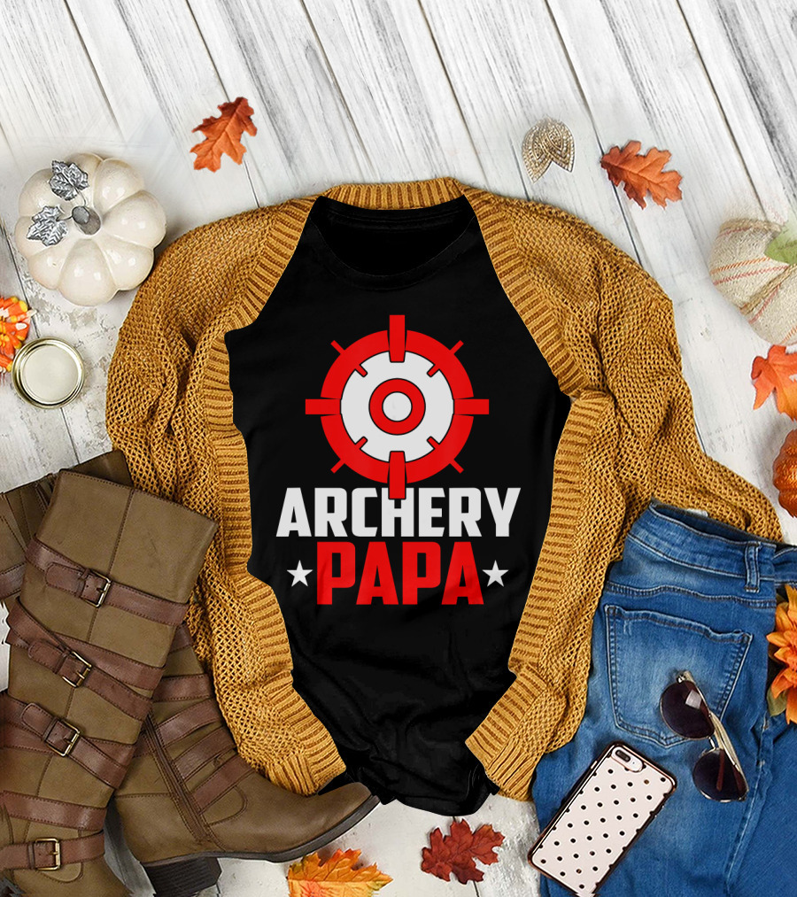 ARCHERY PAPA Archery Target Star Symbols Enthusiast T-Shirt