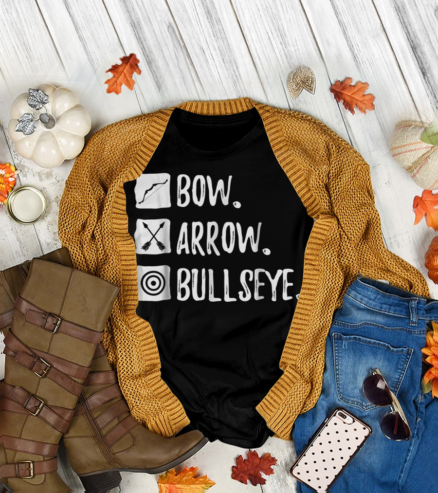 Bow Arrow Bullseye Archery Practice Fun T-Shirt