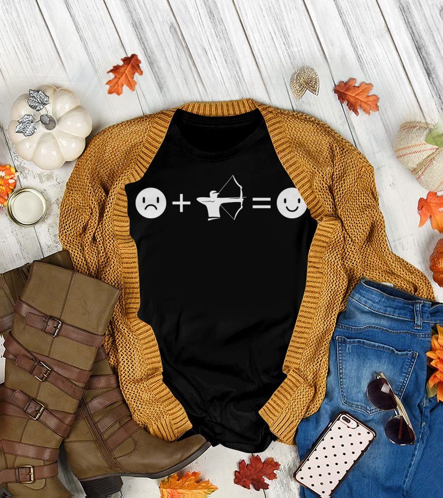 Sad Face Plus Archery Equals Happy Face T-Shirt