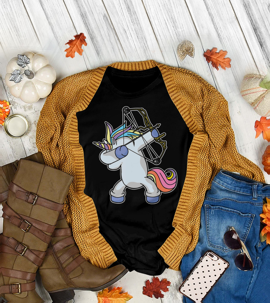Dabbing Unicorn Archer with Bow Archery T-Shirt