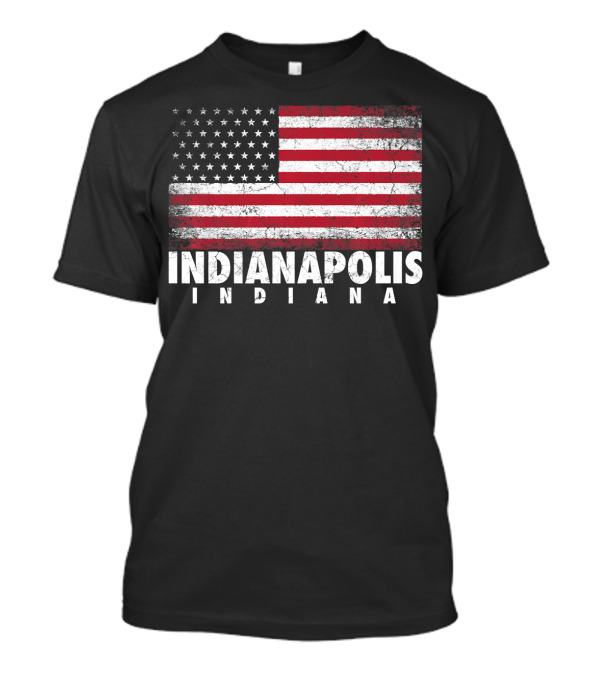 Indianapolis Indiana American Flag Grunge Style Fourth Of July T-Shirt