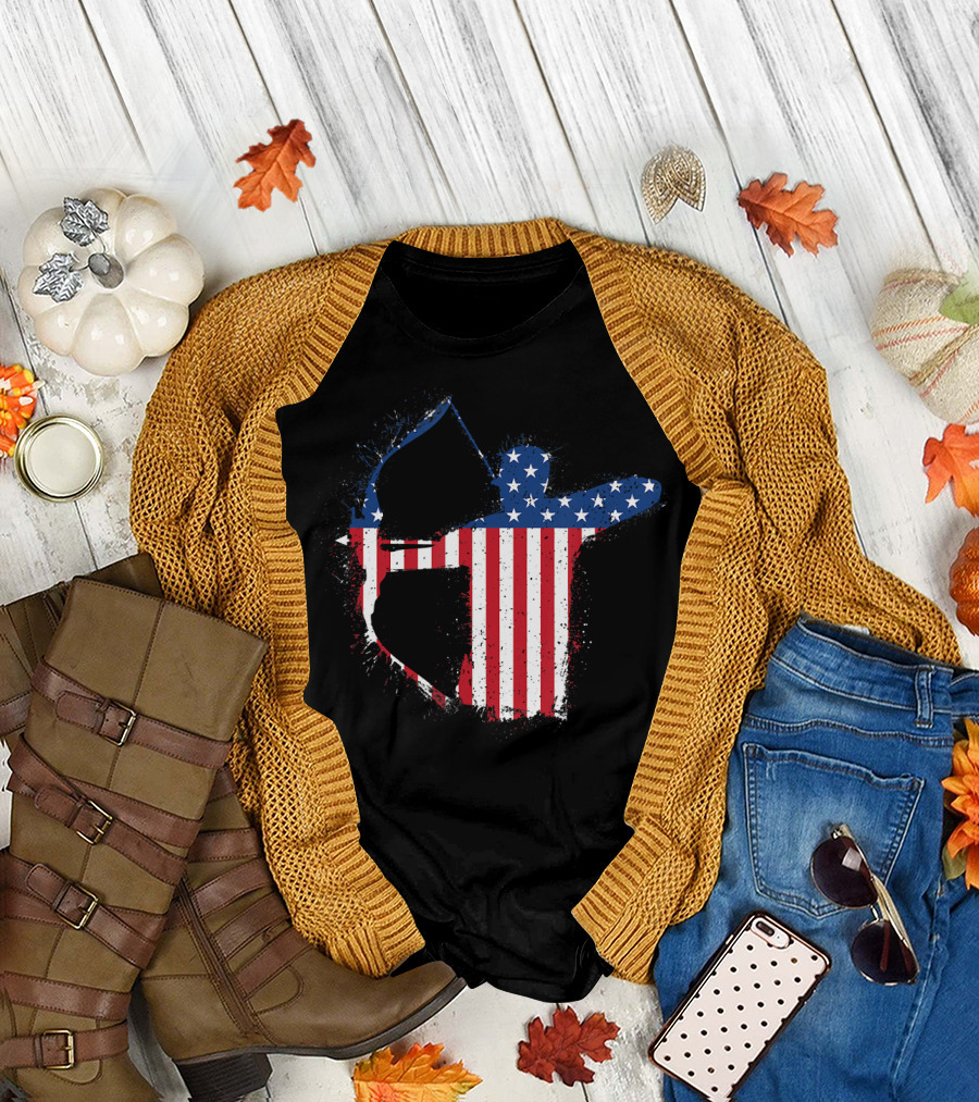 American Flag Archery Archer Bow Arrow USA T-Shirt