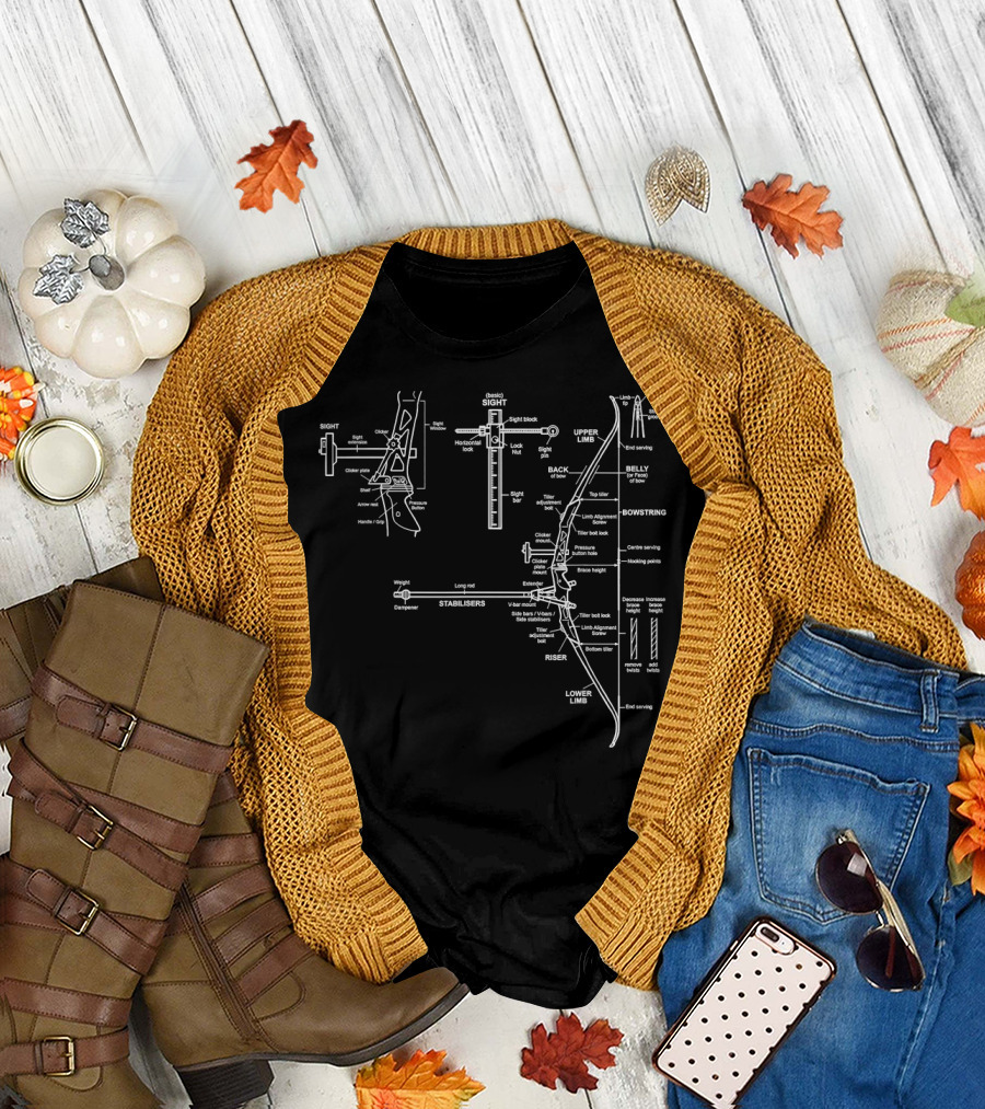 Cool Bow Blueprint Upper Limb Stabilisers Back Archery T-Shirt