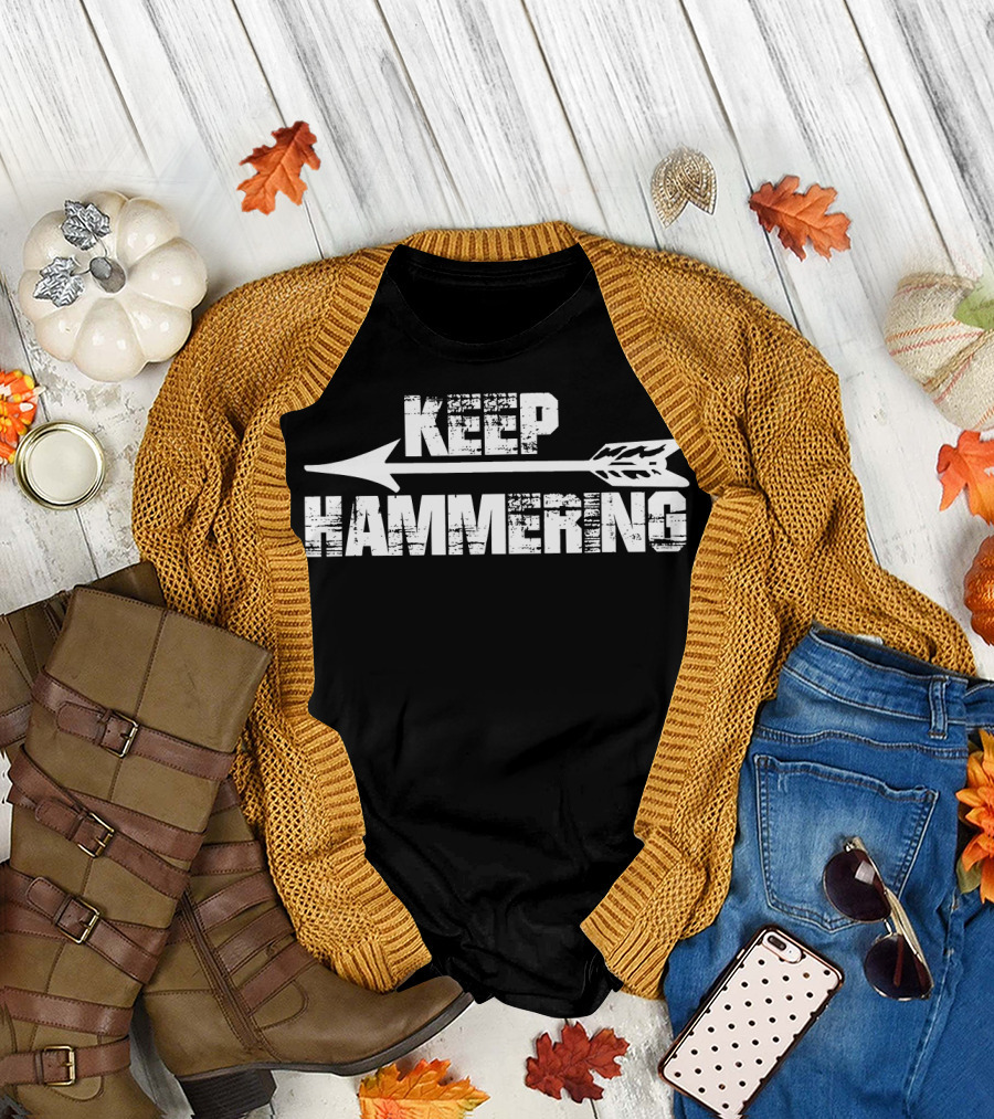 Keep Hammering Archery Sports Arrow T-Shirt