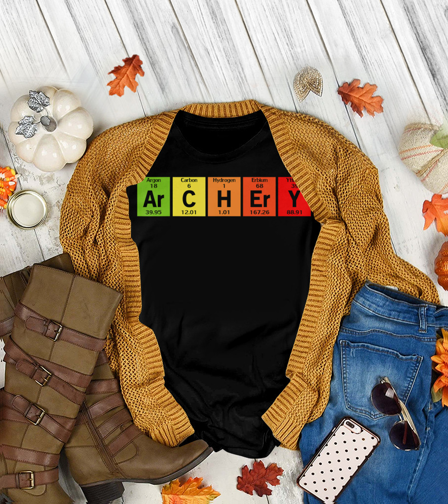 Science Elements Archery Funny Periodic Arrow Chemistry T-Shirt