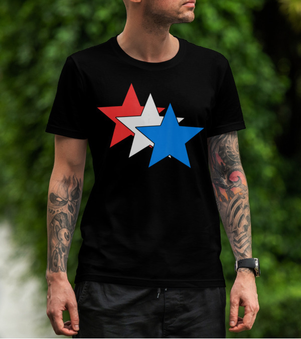 Red White Blue Stars American USA Fourth 4th Of July T-Shirt