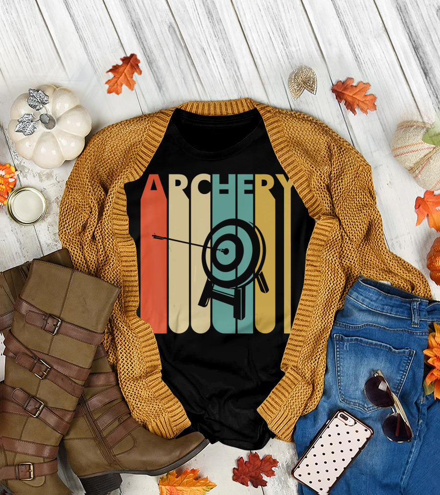 Retro Archery Target with Bold Color Stripes T-Shirt