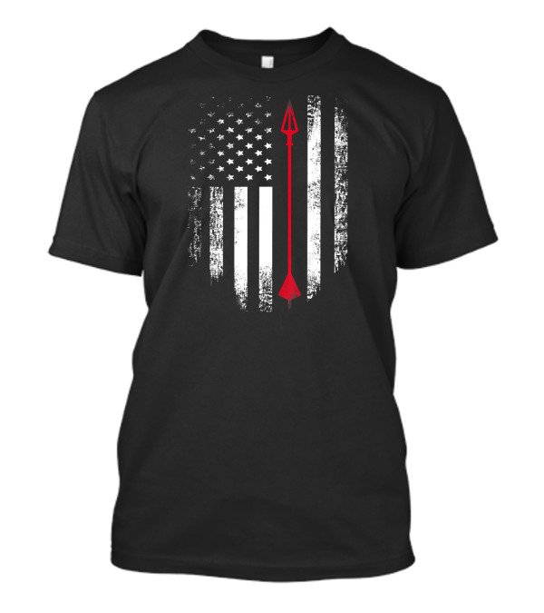 Vintage USA Red White Archery Arrow American Flag T-Shirt