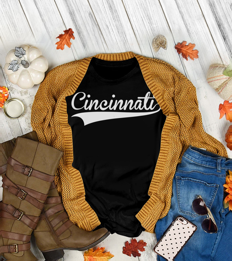 Cincinnati Baseball Styled Jersey Script T-Shirt