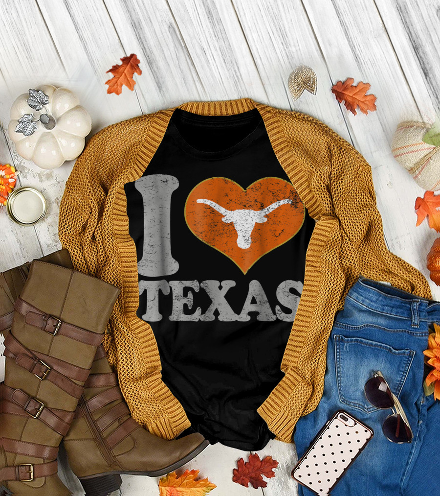 I Love Texas Longhorns Youth Sports T-Shirt