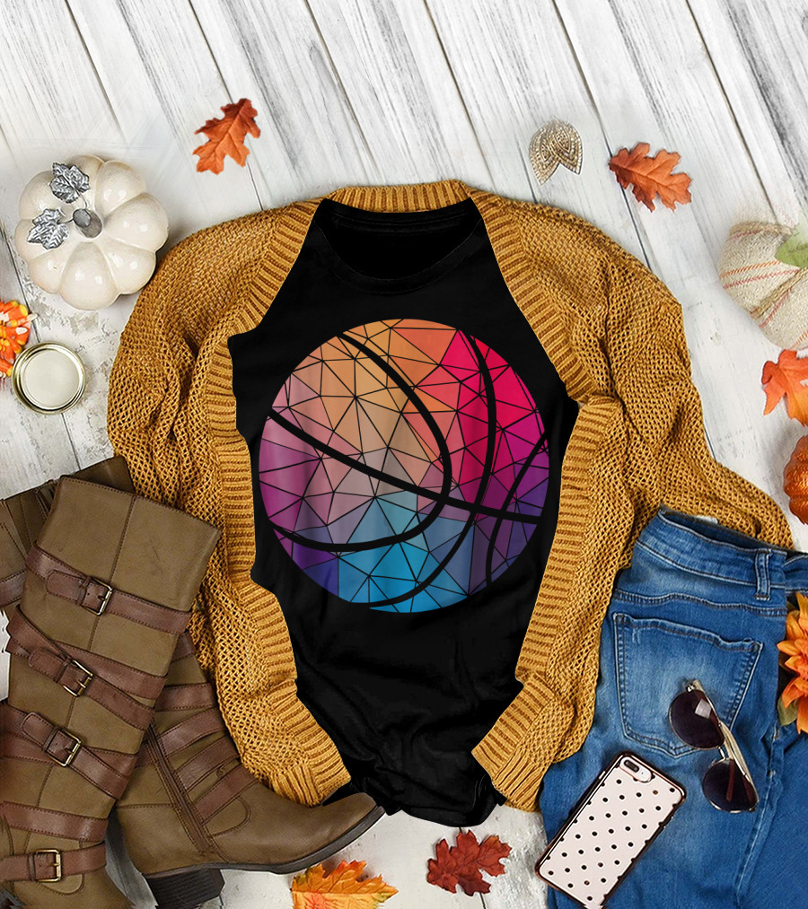 Geometric Multicolor Basketball T-Shirt