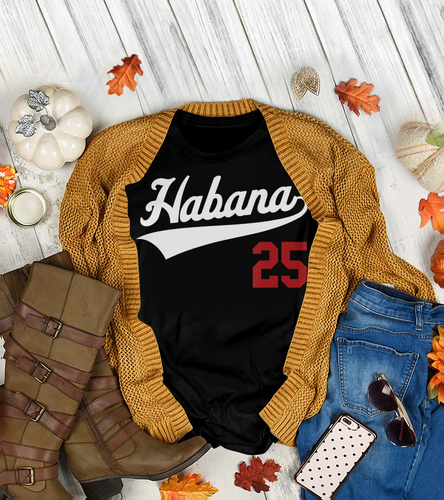 Habana 25 Baseball Camiseta Havana Cuba T-Shirt